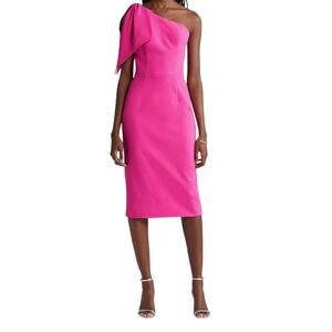 Dress the Population Tiffany One Shoulder Midi dress pink size Large L